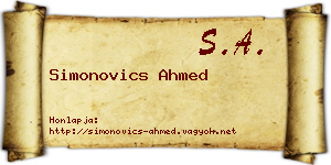 Simonovics Ahmed névjegykártya